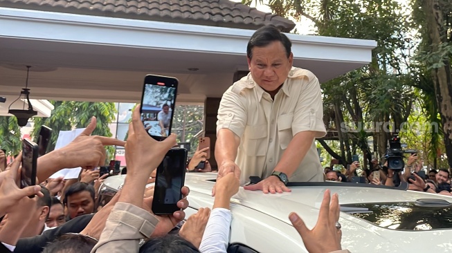 Bakal Capres Prabowo Subianto. (Suara.com/Novian)