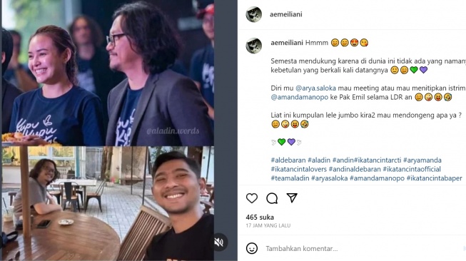 Arya Saloka foto bareng sutradara film yang dibintangi oleh Amanda Manopo (Instagram/@aemeiliani)