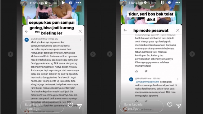 Keterangan sepupu Farel Aditya (Instagram/@11ans.3gp)