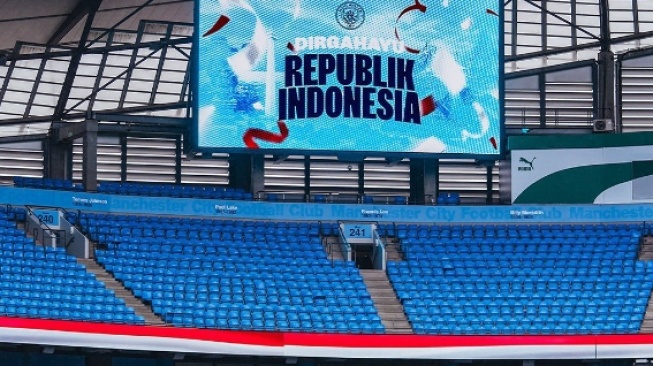 Ucapkan HUT Kemerdekaan RI ke-78, Manchester City Bentangkan Merah Putih di Stadion Etihad