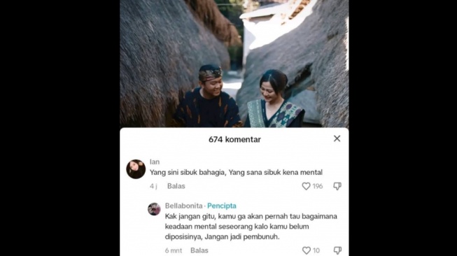 Bella Bonita gercep bela Happy Asmara yang dicibir kena mental. (TikTok/ bellbon17)