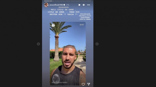 Instastory Putri Anne. (Instagram/ anneofficial1990)