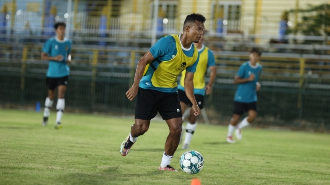 Pemain Timnas Indonesia U-23 Amiruddin Bagas Kaffa saat sedang berlatih jelang menghadapi Malaysia di Piala AFF U-23 2023 (Dok. PSSI)