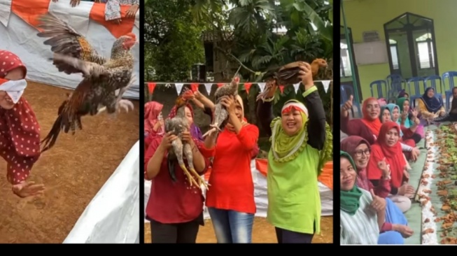 Momen Kocak Emak-Emak di Citayam, Lomba Tangkap Ayam Auto Goreng di Tempat