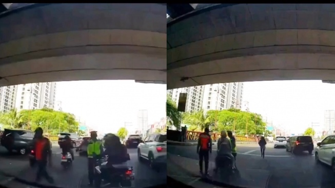 Detik-detik Pemotor di Kepala Gading Kabur Tinggalkan Pacarnya saat Ingin Ditilang Polisi