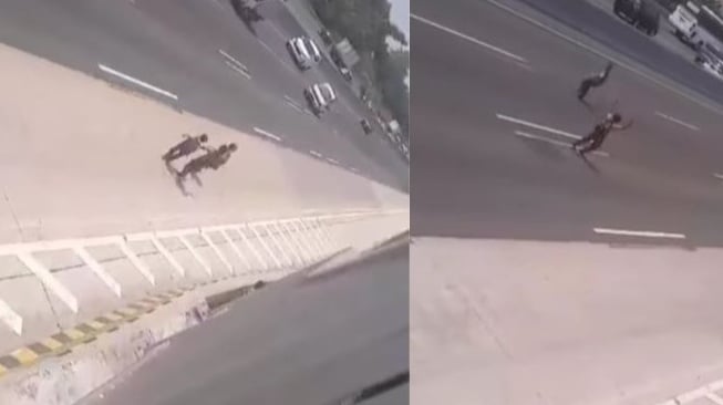 Jangan Ditiru! 3 Bocah SD Ini Nekat Joget-Joget di Tengah Jalan Tol