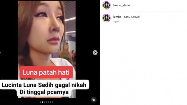 Lucinta Luna diduga ditinggal kekasihnya, Alan (Instagram/@lambe__danu)