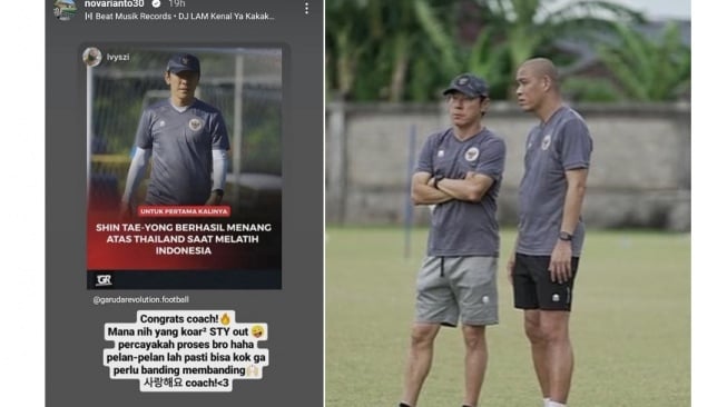 Nova Arianto menyenggol pihak yang sebut STY Out dengan nasehat berkelas (Instagram/novaarianto30)