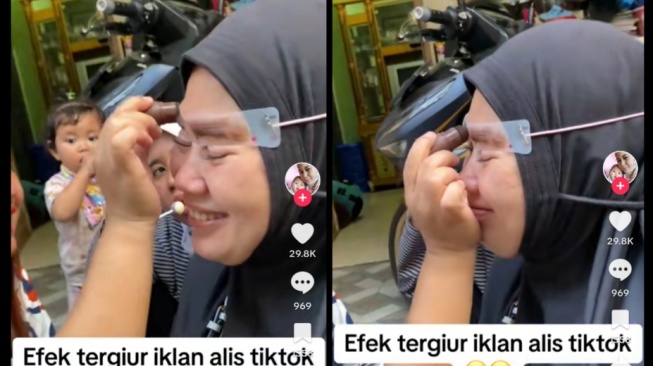 Emak-emak Tergiur Iklan, Hasil Makeup Alisnya Malah Mirip Ulat Bulu