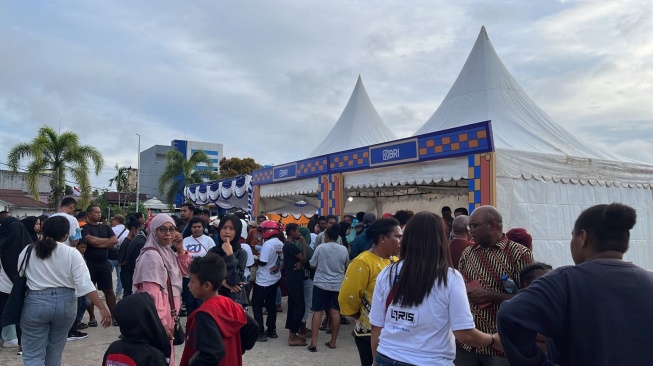 Kemeriahan Pesta Rakyat Simpedes 2023 di alun-alun Aimas,  Sabtu, 26 Agustus 2023.