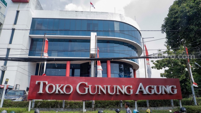 Toko Buku Gunung Agung, Kwitang, Jakarta Pusat, Selasa (29/8/2023). [Suara.com/Alfian Winanto]