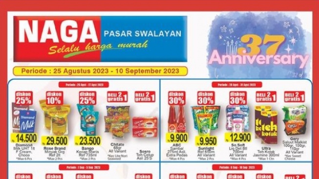 Naga Swalayan Gelar Promo HUT, Kasih Diskon Banyak Produk