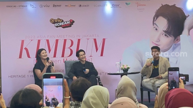 Kim Bum saat jumpa pers jelang fanmeetingnya di Hotel Kempinski, Jakarta Pusat, Sabtu (2/9/2023) [Pahami.id/Rena Pangesti]