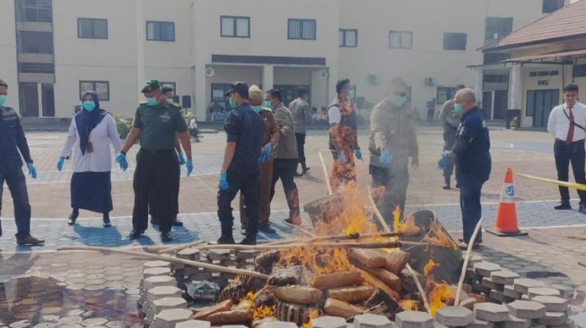 Polres Lampung Selatan Musnahkan Sabu Bernilai Rp 15 Miliar, Para Pelaku Jaringan Lintas Provinsi