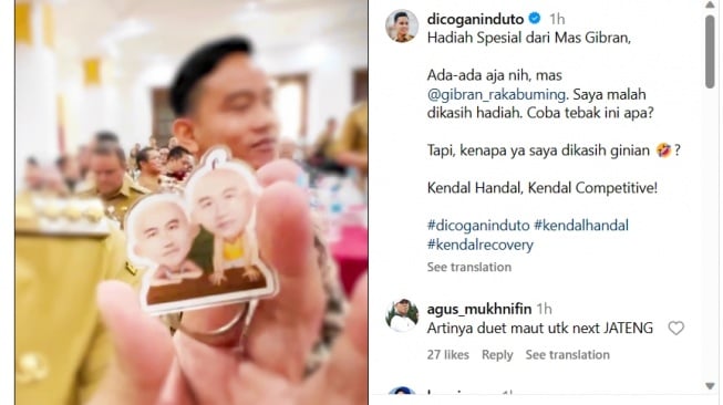 Video Gibran Rakabuming Ngasih Hadiah ke Bupati Kendal, Isinya Bikin Warganet Ngakak: Receh Banget