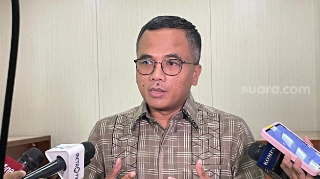 Sekretaris Jenderal DPP PPP Arwani Thomafi di Kompleks Parlemen, Senayan, Jakarta, Rabu (6/9/2023). (Suara.com/Bagaskara)