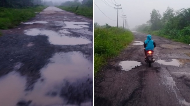 Warga Siak Keluhkan Jalan Rusak, Disebut gegara Truk Cangkang Sawit