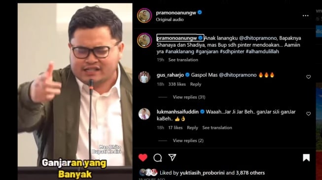 Viral Bupati Kediri Mas Dhito Bikin Video Ajakan Pilih Ganjar Pranowo, Pramono Anung Beri Tanggapan