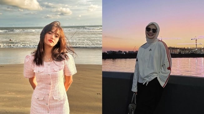 Adu Gaya Fuji vs Zhadela Putri (Instagram/@fuji_an/@zhadela)