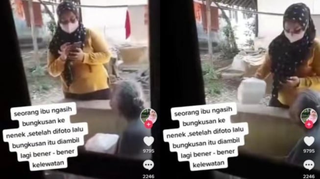 Miris! Emak-Emak Foto Nenek Pegang Bungkusan Demi Konten: Kok Diambil Lagi?