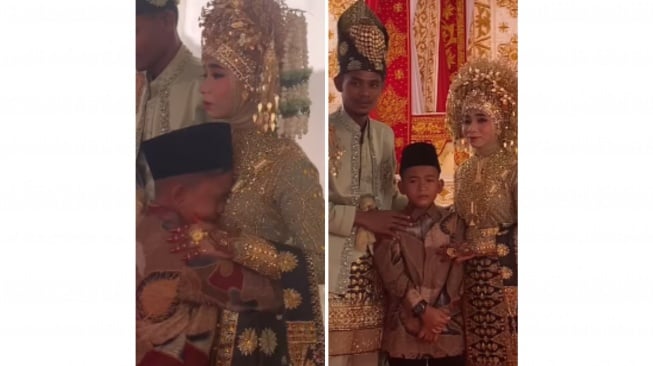 Bikin Tamu hingga MC Mewek! Viral Anak Yatim Piatu Peluk Erat Pengantin Wanita