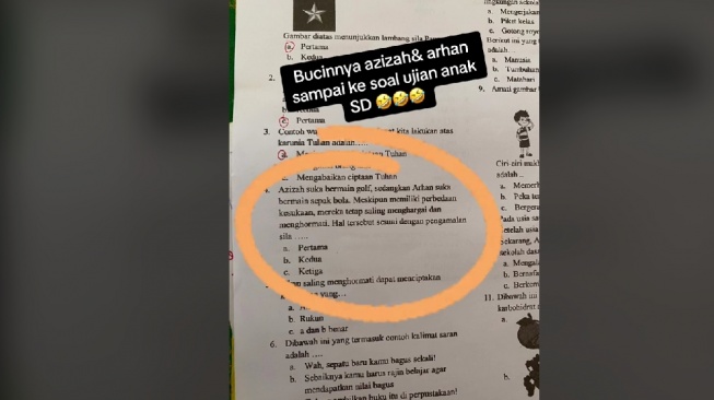 Viral Nama Pratama Arhan dan Azizah Muncul di Soal Ujian Anak SD: Yang Buat Ikutan Bucin