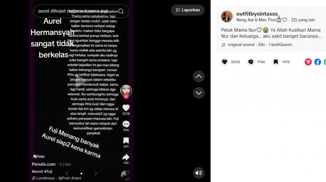 Haters yang mendoakan Aurel Hermansyah kena karma (TikTok/@outfitbysintasss_)