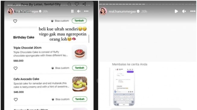 Hanum Mega merayakan ulang tahun sendirian (Instagram)