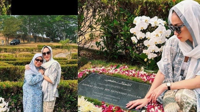 Momen BCL Ziarah ke Makam Ashraf Bareng Mertua. (Instagram/bclsinclair)