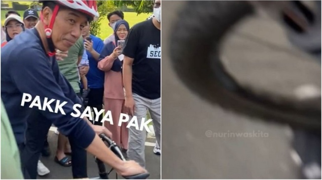 Viral Cewek Ini Kegirangan Bertemu Jokowi, Endingnya Malah Terlindas Ban Sepeda
