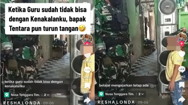 Ketahuan Bolos Sekolah, Bocah Ini Didatangi hingga Kena Tegur Anggota TNI
