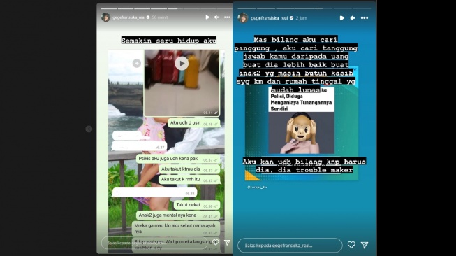 Curahan hati Gege Fransiska terkait Ayu Aulia (instagram)