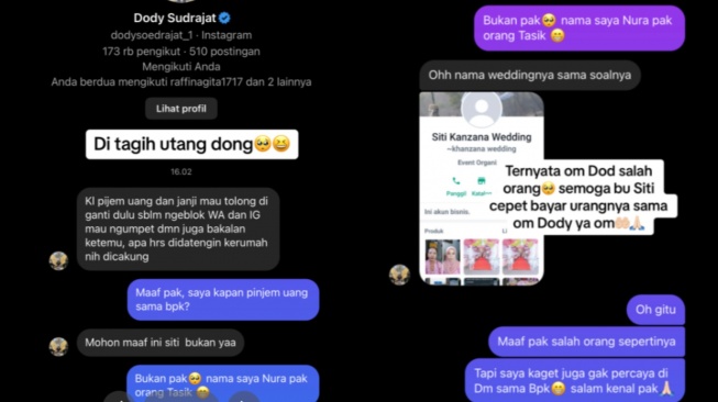 Doddy Sudrajat salah tagih utang ke orang. (TikTok/ @nuranugrahamakeup)