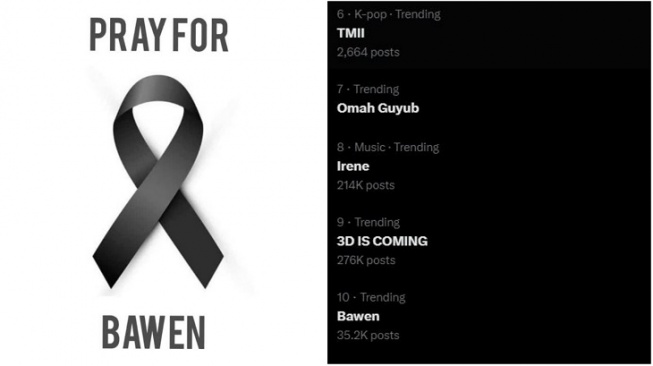 PrayForBawen bergema di media sosial. (Twitter)