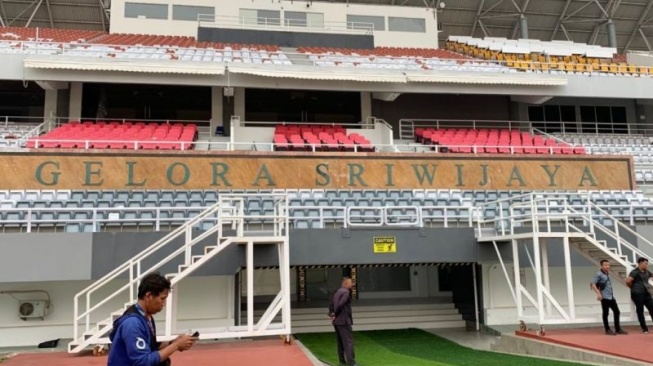 Stadion Gelora Sriwijaya Jakabaring (GSJ) di Palembang, Sumatra Selatan. [ANTARA/Ahmad Rafli Baiduri]