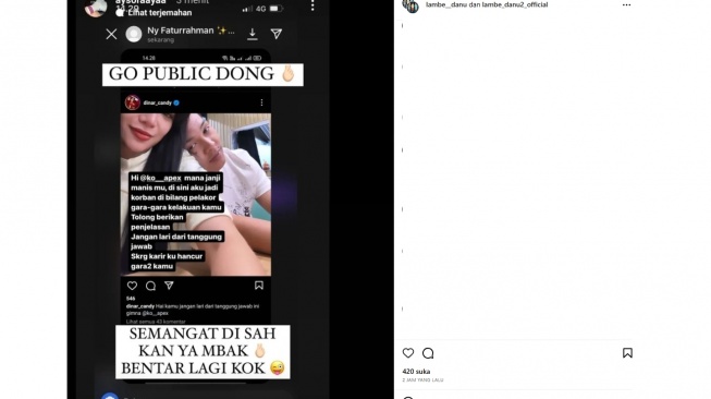 Unggahan istri ko Apex (instagram)