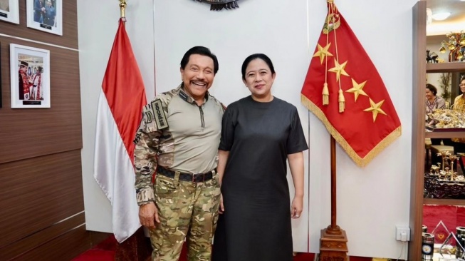 Ketua DPP PDIP Puan Maharani menemui eks Kepala Badan Intelijen Negara (BIN) AM Hendropriyono di kediamannya, Kamis (28/9/2023). (IG @diaz.hendropriyono)