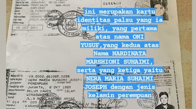 KTP seorang perempuan yang menipu Ida Susanti. (Tangkap layar)