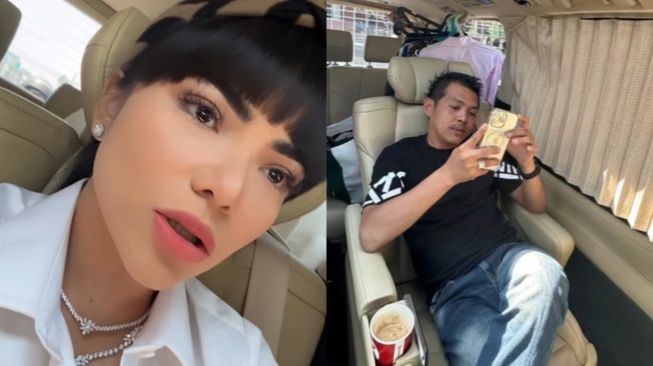 Kolase potret Dinar Candy dan Ko Apex. (TikTok)