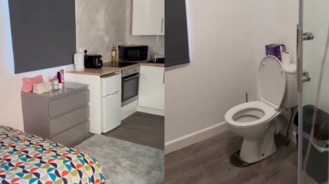 Apartemen baru tempat tinggal Lolly di London, Inggris. (TikTok)