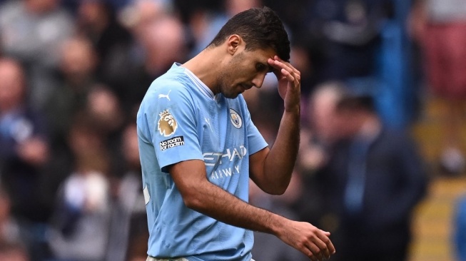 Gelandang jangkar Manchester City, Rodri. [OLI SCARFF / AFP]