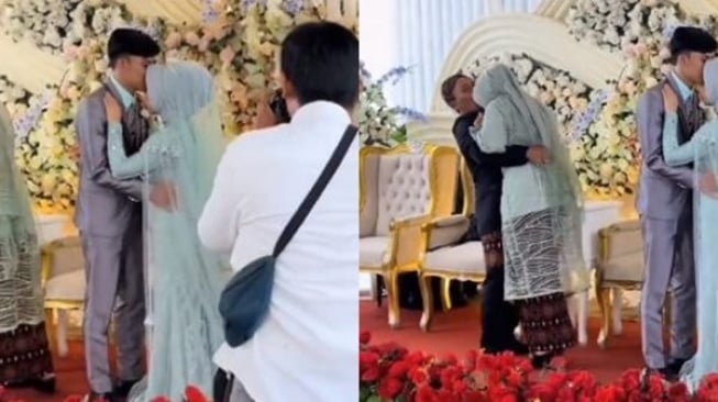 Viral Pasangan Rebut Pelaminan, Nyosor Cium-ciuman di Sebelah Pengantin