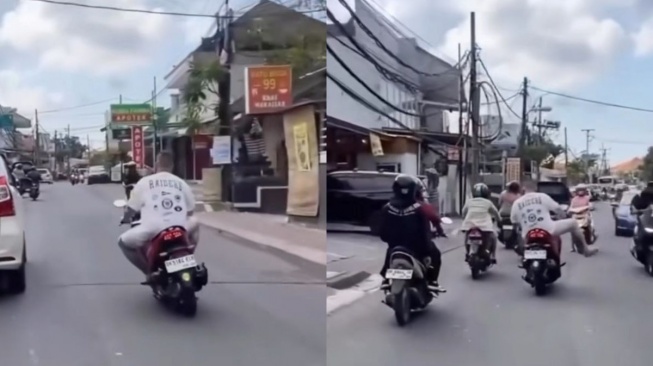 Viral Bule Naik Motor Ugal-ugalan sampai Nyaris Tendang Pemotor Lain,  Warganet Colek Niluh Djelantik