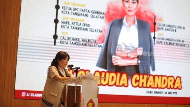 Ketua DPC Gerindra Kota Tangerang Selatan Li Claudia Chandra. (Dok DPC Gerindra Tangsel)