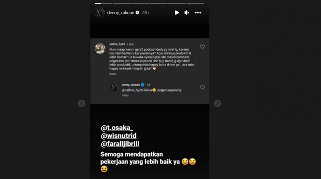 Denny Caknan soal hujatan pecat 3 karyawan. (Instagram/ denny_caknan)