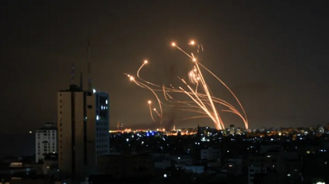 Serangan misil Israel di Jalur Gaza. (AFP)