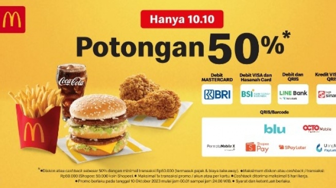 Promo Makanan dan Minuman 10.10 Lengkap: Janji Jiwa, McD, Subway, Yoshinoya, Burger King dan ichiban Sushi