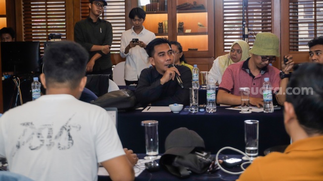 Para peserta mengikuti acara USAGM Workshop: Digital Security for Newsroom di Hotel Aryaduta, Jakarta, Selasa (10/10/2023). [Suara.com/Alfian Winanto]