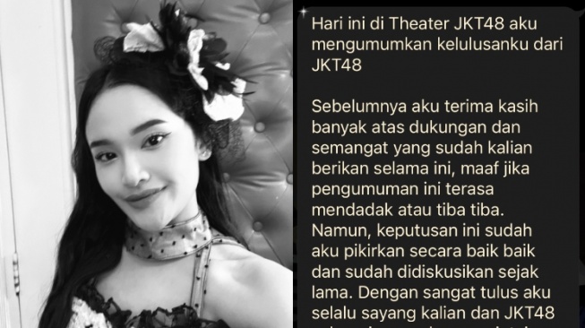 Ashel JKT48 Umumkan kelulusan. (Twitter/S_AshelJKT48)