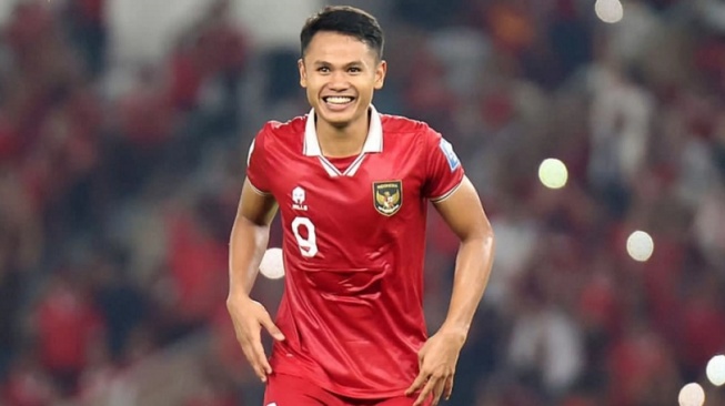 Penyerang timnas Indonesia, Dimas Drajad, tampil di Kualifikasi Piala Dunia 2026 zona Asia. [IG Timnas Indonesia]
